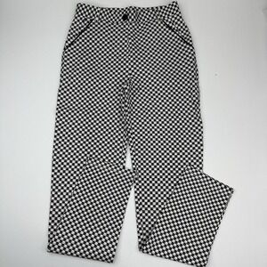 Betabrand NWT Chino Dress Pant Yoga Pants Black White Catstooth Print Small W27